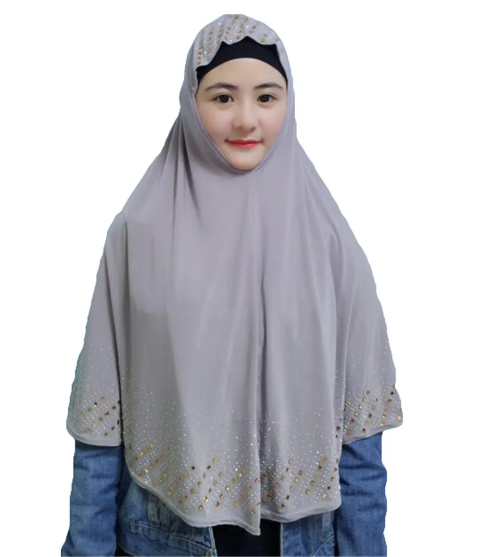 Uma Peça Ramadã Mulheres Muçulmanas Amira Oração Chapéu Hijab Lenço Headwrap Sobrecarga De Cobertura Khimar Véu Islâmico Integral Tampa Do Xale