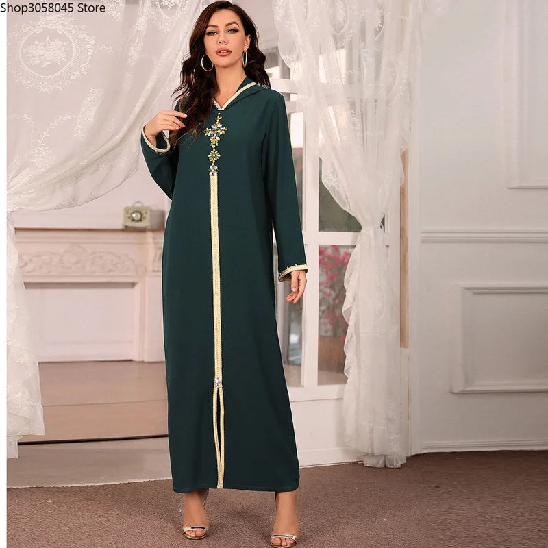 Abaya Dubai Muçulmano Vestido De Luxo, De Alta Classe Bordado Túnica Africana Ramadã Kaftan Islã Roupas Das Mulheres Longos Vestidos Maxi 2021