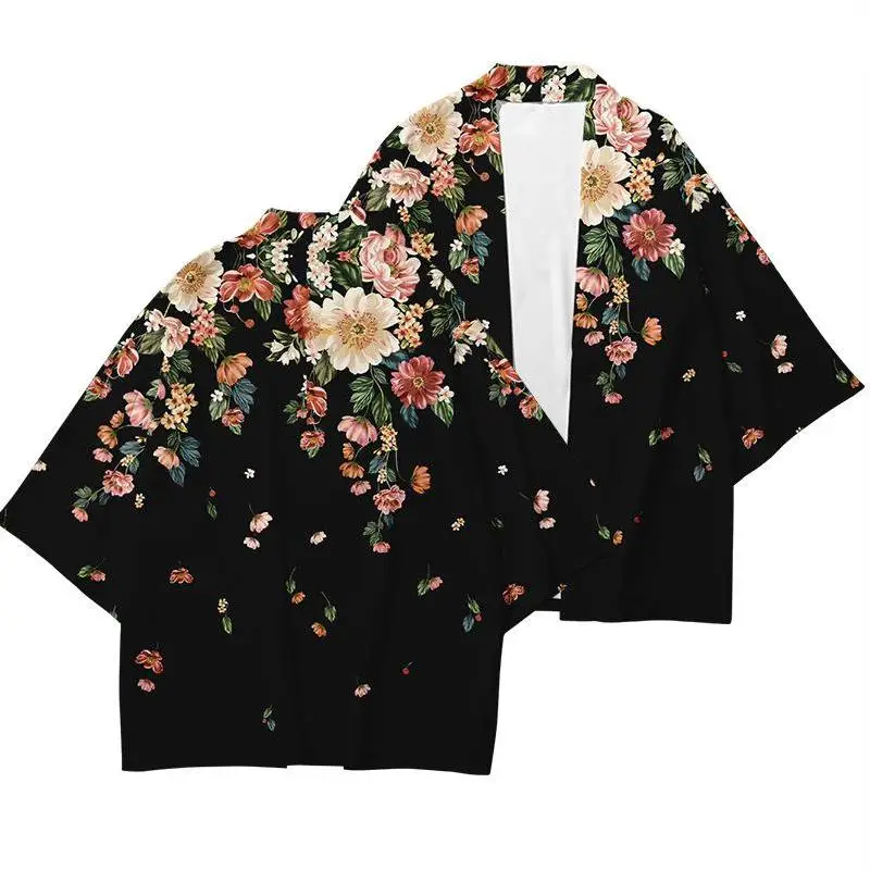 S-6XL Impresso Solta Japonês Streetwear Cardigan Mulheres Homens Harajuku Haori Quimono Cosplay Superior Camisas de Yukata Casaco Casual