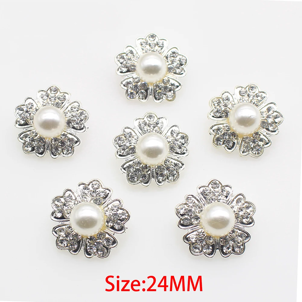 Venda quente 10 peças de 24mm de flor de Pera botão de strass alça de strass acessórios artificial costura decorativa roupas