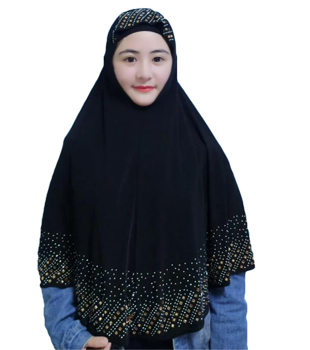 Uma Peça Ramadã Mulheres Muçulmanas Amira Oração Chapéu Hijab Lenço Headwrap Sobrecarga De Cobertura Khimar Véu Islâmico Integral Tampa Do Xale